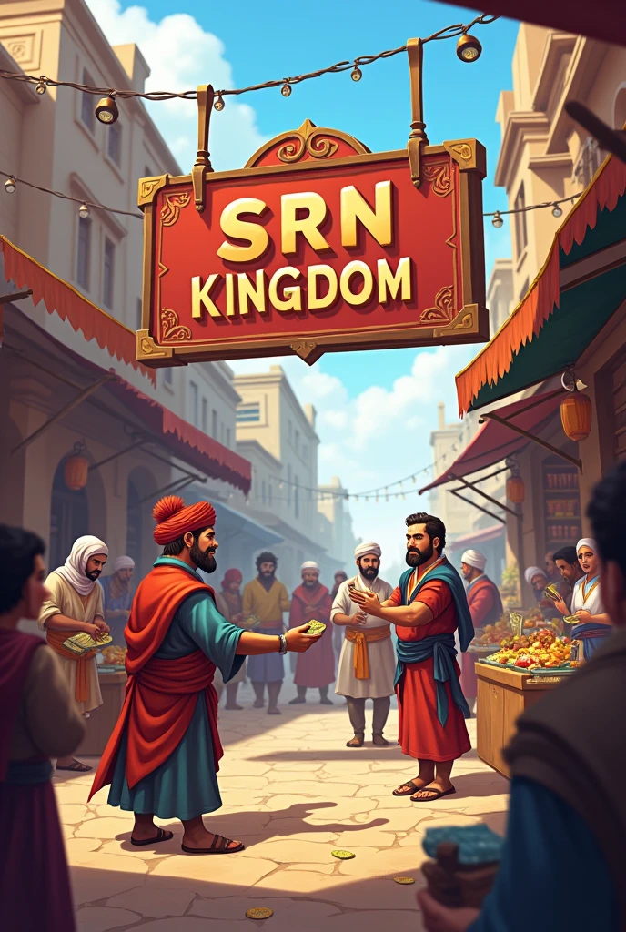 Money with trading with SRN Kingdom with name board