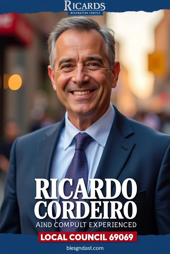 Political poster Ricardo Cordeiro 69069 councilor. (with space for photo)