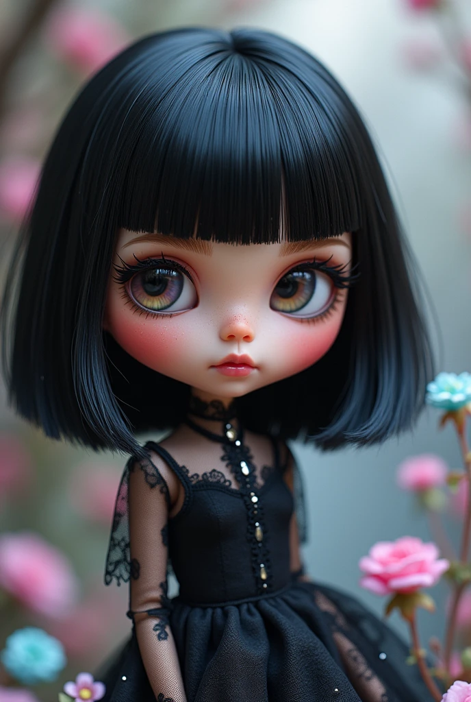 Blythe doll with black hair