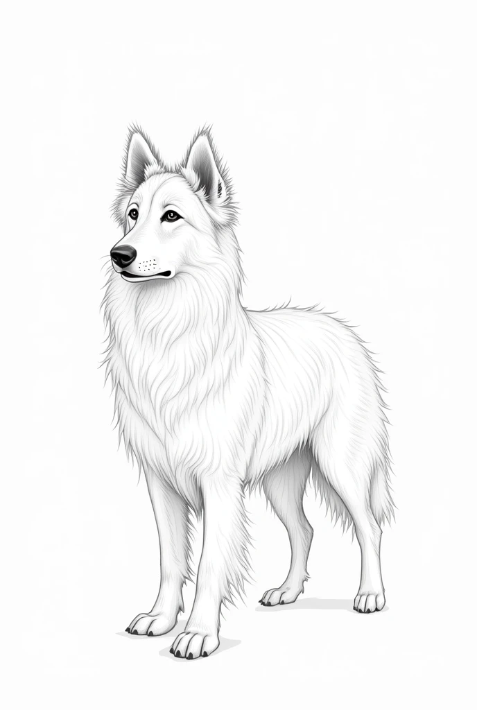 LINEAR DRAWING OF A HAIRY BORDERCOLIE