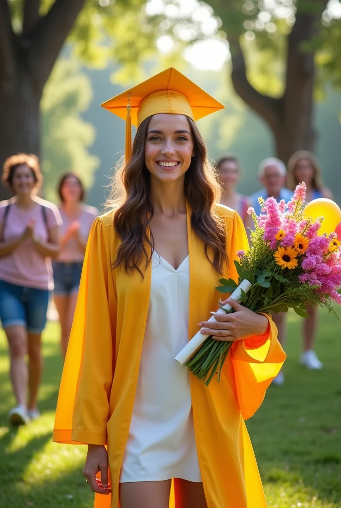 A girl graduated from high school