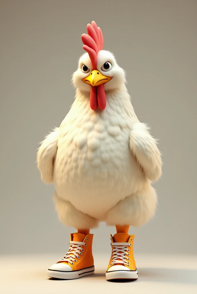 Chicken with sneakers