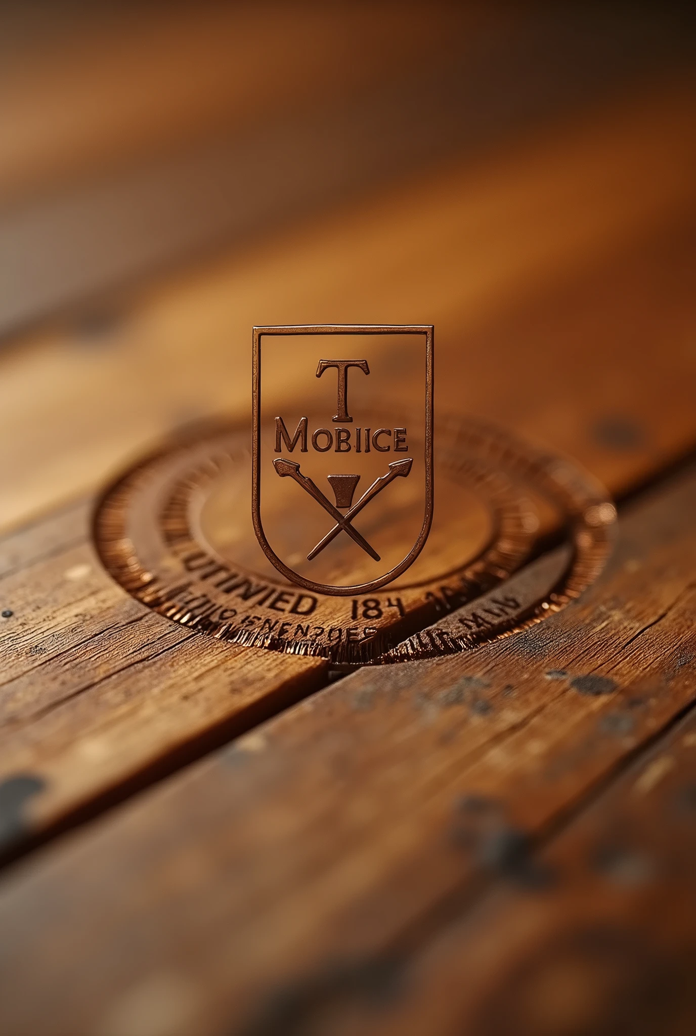 Logo of a company that sells products for finishing wooden furniture. The company is family owned and small.