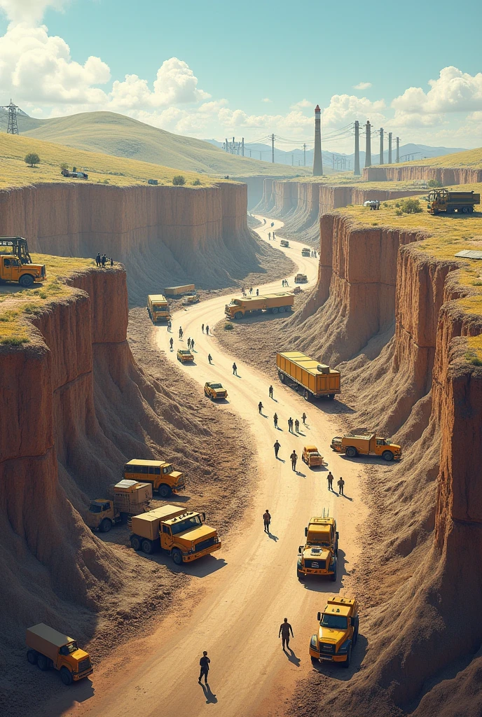 Create art in the form of a card: infrastructure construction, military base construction, supply construction, port construction, electrical plant construction.