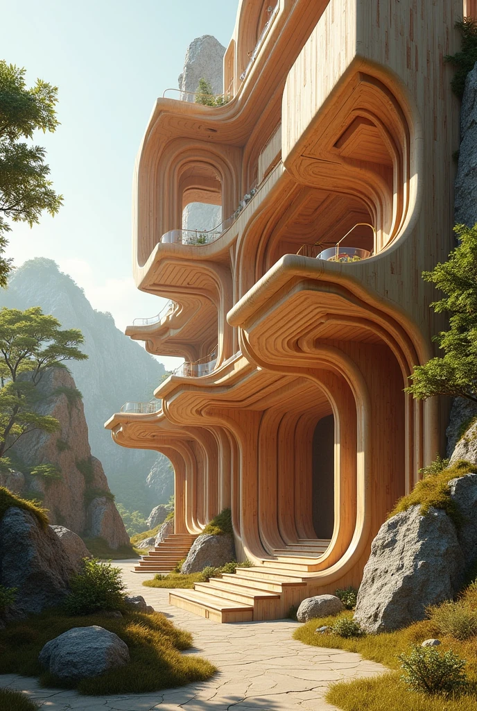 Wood products, Futuristic art in wood and realistic 3D nature 