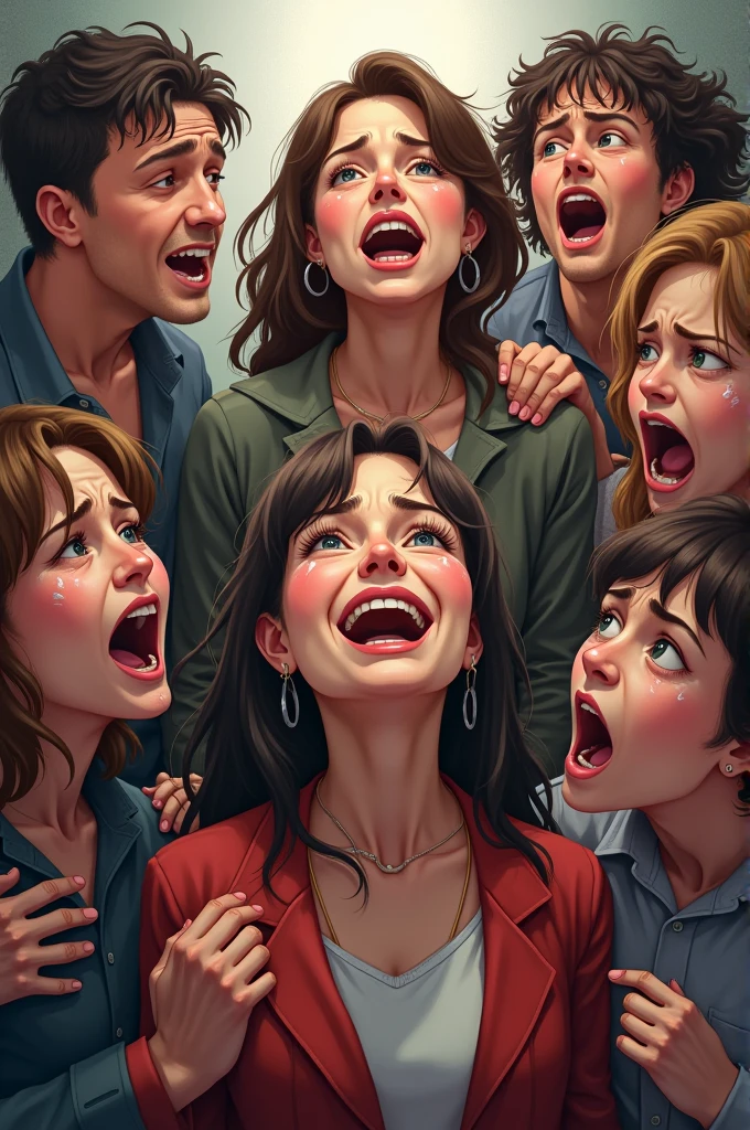 People laughing, people crying, confused people