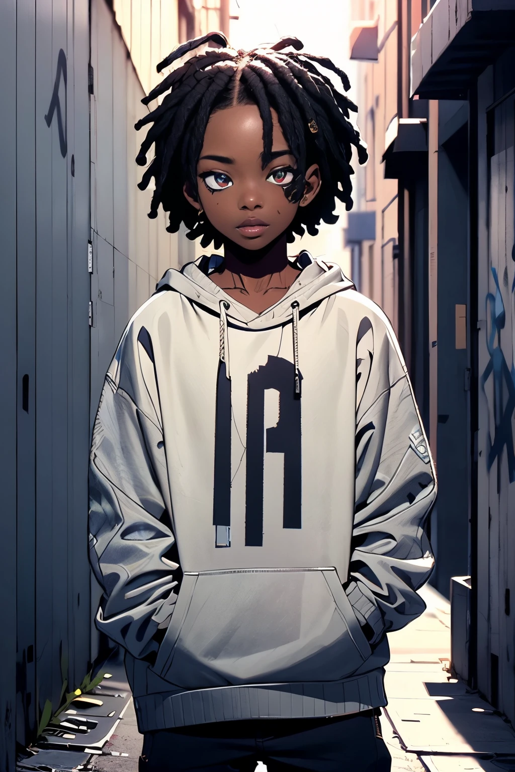black boy, sweater, beautiful detailed eyes, stylish haircut, urban environment, swirly vibrant colors, streetart, graffit, Pose legal, natural lighting, realisitic, modern art style, high resolution, rich texture, youthful energy.
