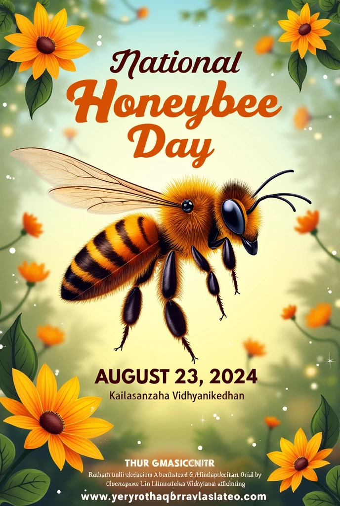Poster on National honeybee day on August 23 2024 with venue as Kailasanadha Vidhyanikedhan