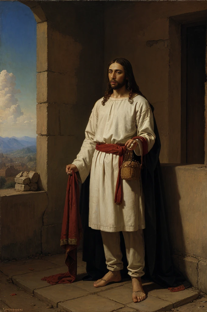 Jesus Cristo orando, fundo preto, Arte de Vasily Vereshchagin