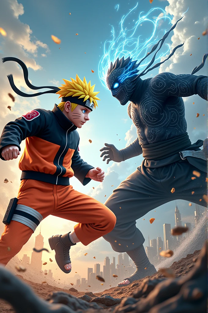 Naruto fighting against cj