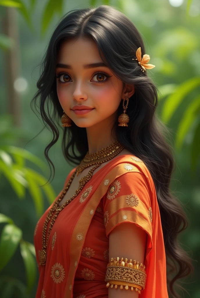 A Indian girl with saree , real girl