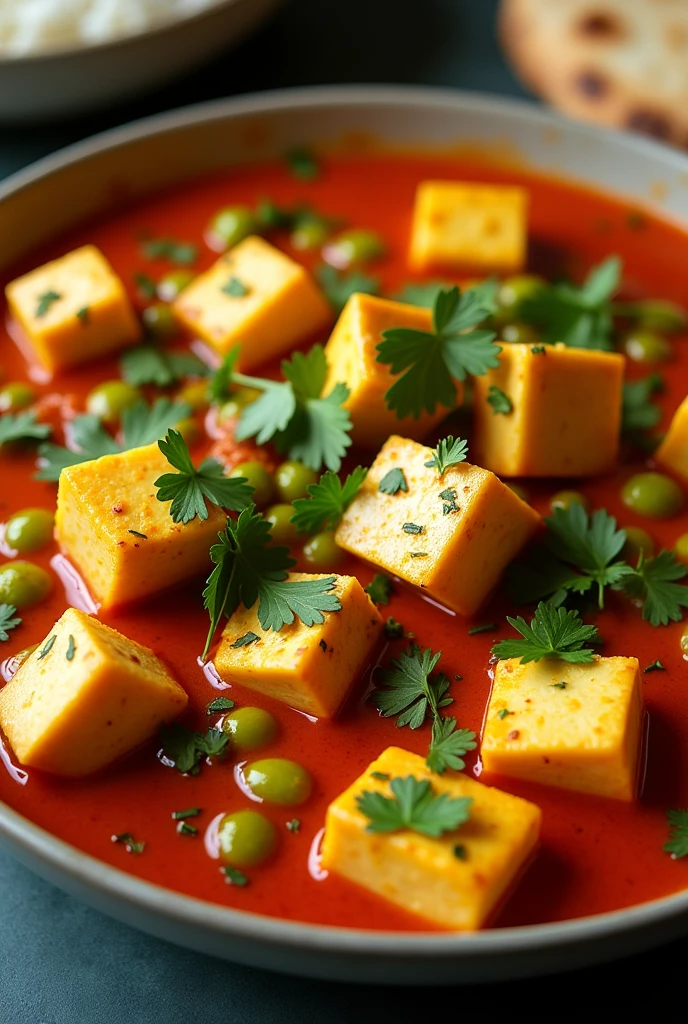 Matar paneer vegetarian dish
