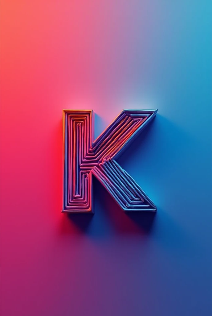 Logo for Kanvix company using letter k make it really unique and colourful and change font don't make it 3D and show the concept of marketing and media change the font style of the letter K and make the letter K unique and creative add one colour to the background not a picture