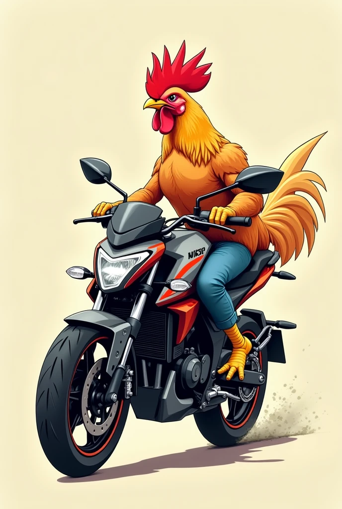 Chicken with pulsar ns 160 bike