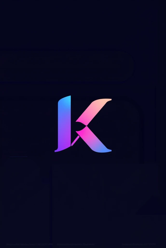 Logo for Kanvix company using letter k make it really unique and colourful, don't make it 3D and show the concept of marketing and media change the font style of the letter K and make the letter K unique and creative add one dark colour to the background not a picture