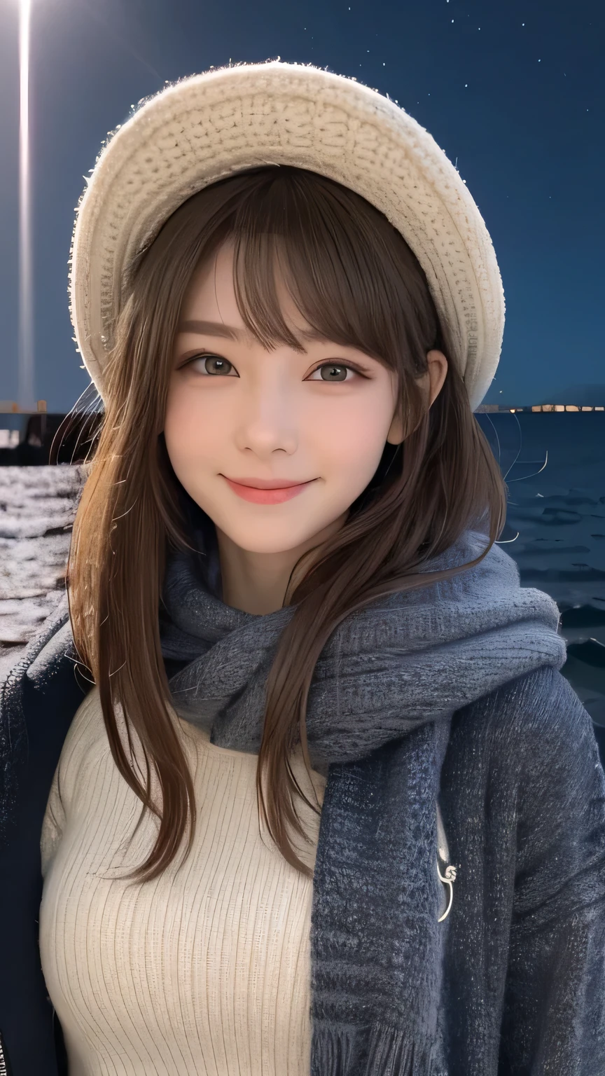 Best image quality (8k, High resolution, masterpiece: 1.2), Very detailed, Random Hairstyles, 26-year-old woman, 

Extraordinary beautiful girl、Cute and beautiful face details、(Dealing with the Children_v1:0.008)、


score_9, score_8_upper, score_7_upper, 

Meteor shower situations seen in the sea of stars: With a vast sea of stars as a backdrop、Meteor showers rain down from the sky。When a meteor falls into the sea of stars、Ripples of light spread across the water surface。
clothing: A person dressed in winter clothes with a warm-looking scarf。Wearing a dark coat、Wearing a hat deeply。
Camera angle: With a wide-angle lens、People and meteor shower、Capture the vast ocean of stars together。Emphasizing the moment when a meteor melts into the sea。


,Active stop temporarily ,
On her side、The thunder danced。
Focus on the upper waist


, Random cute poses ,Big eyes ,Puffy eyes ,  Heart pupil, blush  , Big shy smile , salute


