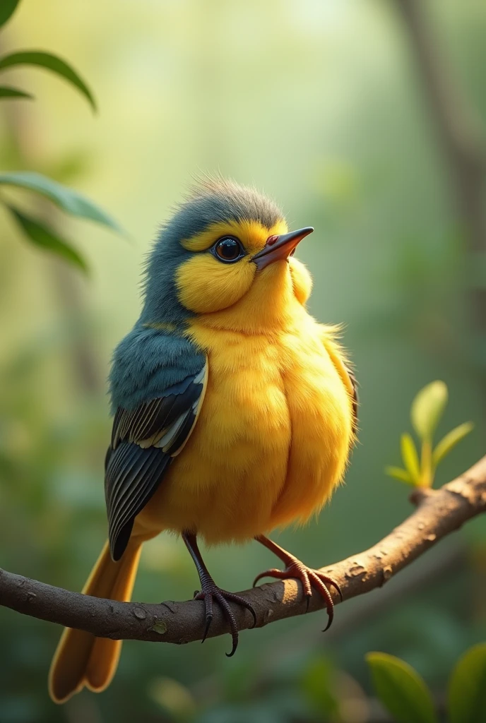 a little bird with very large testicles that hang downwards