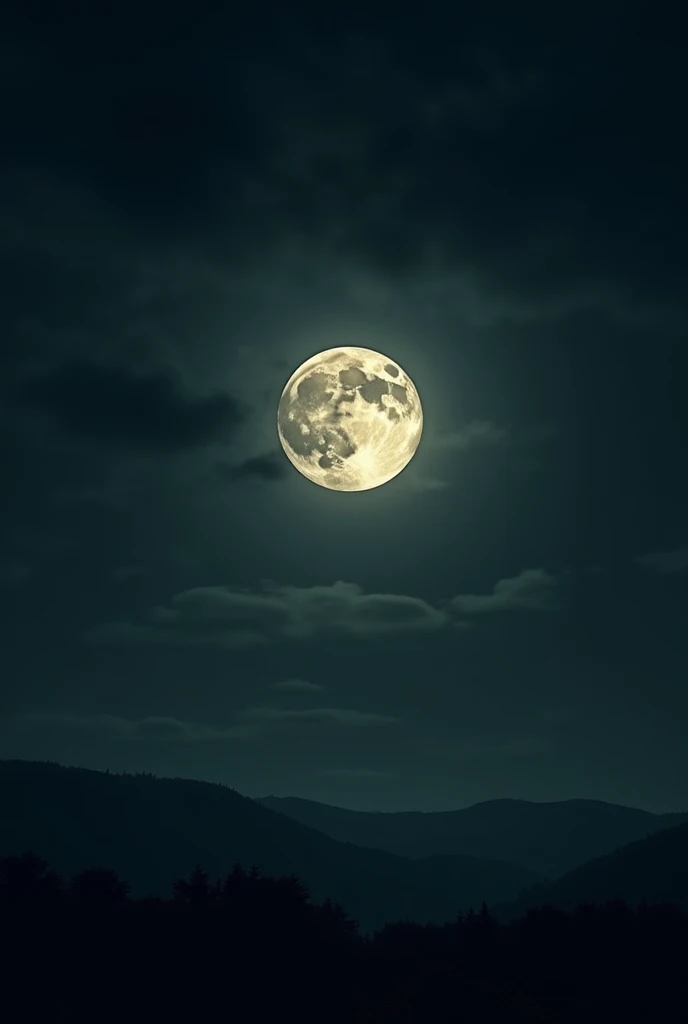 Dark night sky with full moon in 1920x1080 resolution 