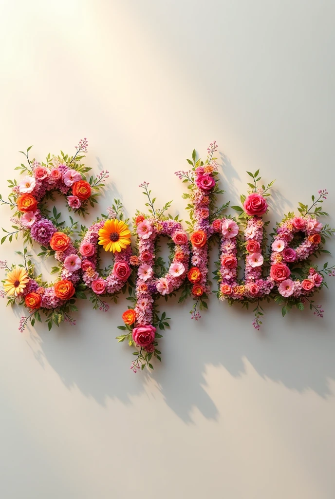 Generate me the name SOPHIE in flowers