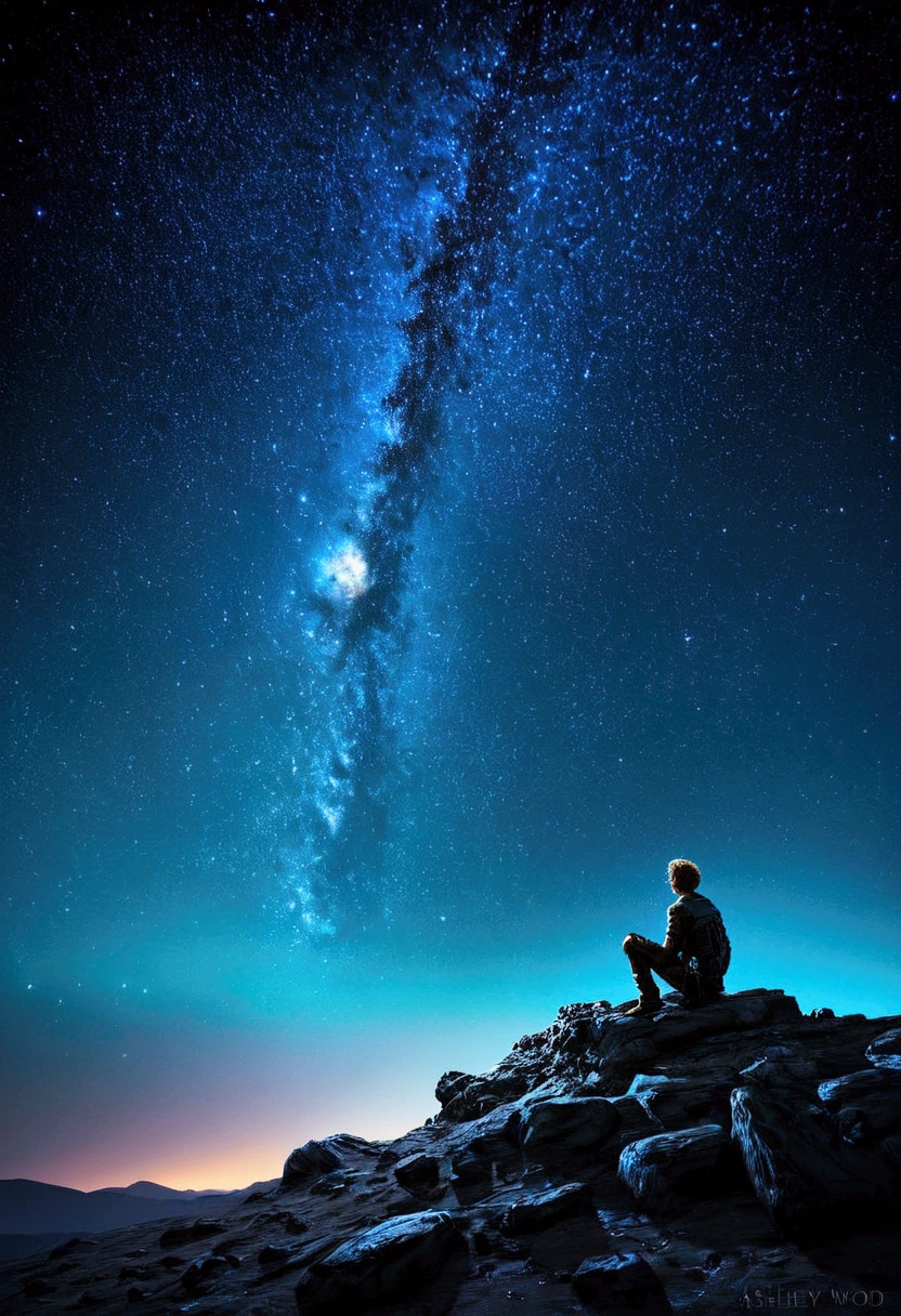 Starry Sky, by ashley_wood, (best quality, masterpiece, photorealistic), very aesthetic, perfect composition, intricate details, ultra-detailed, vivid colors