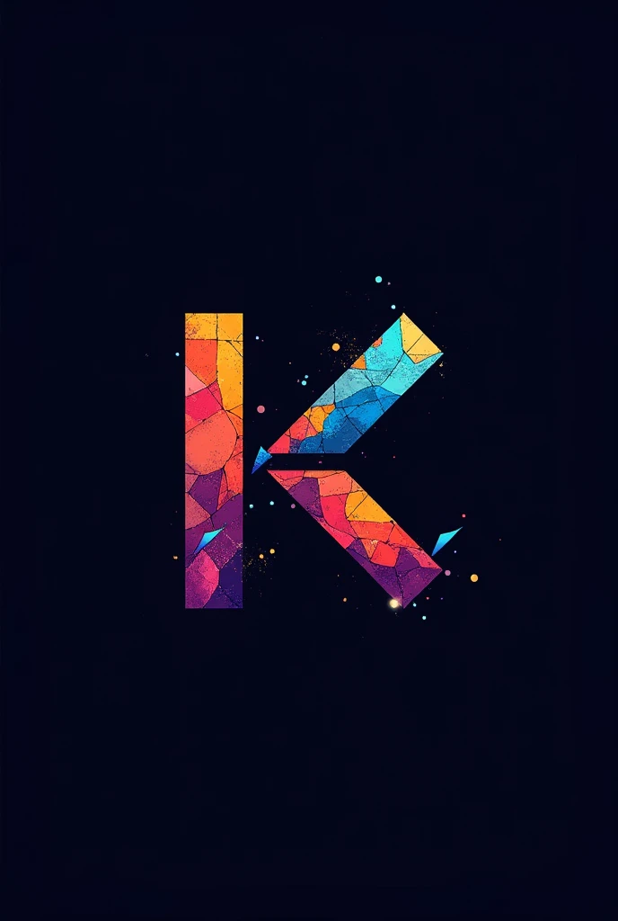 Logo for Kanvix company using letter k make it really unique and colourful. make the letter K unique and creative add one dark colour to the background not a picture