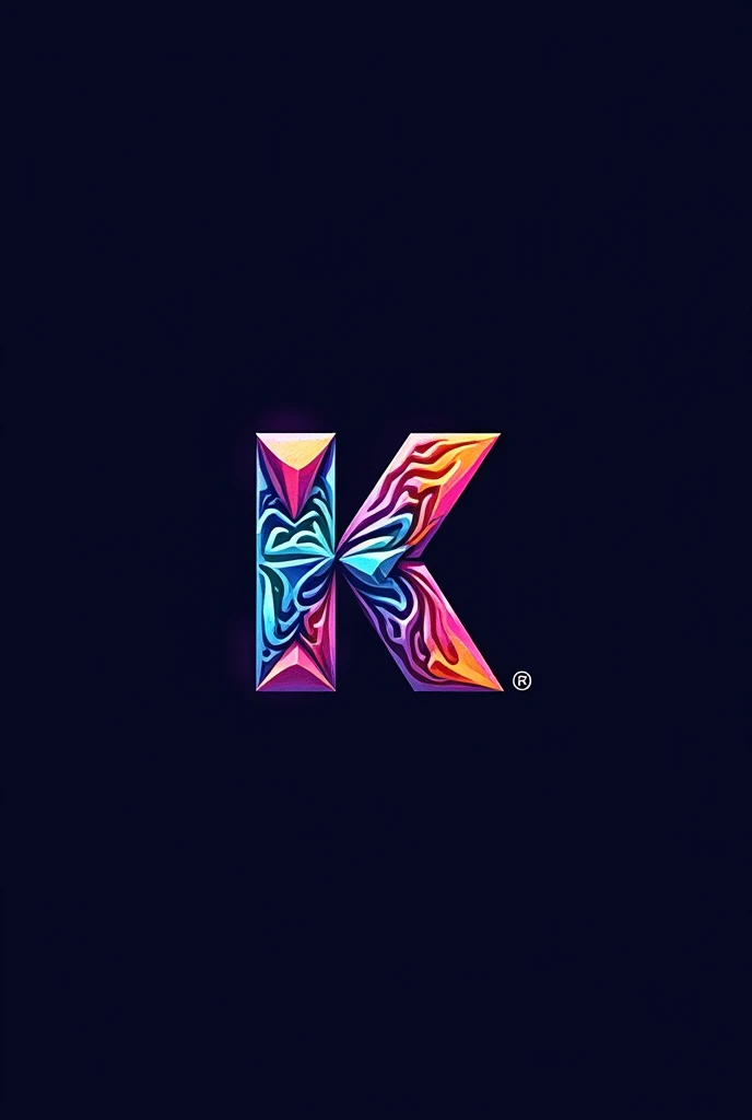 Logo for Kanvix company using letter k make it really unique and colourful. make the letter K unique and creative add one dark colour to the background not a picture
