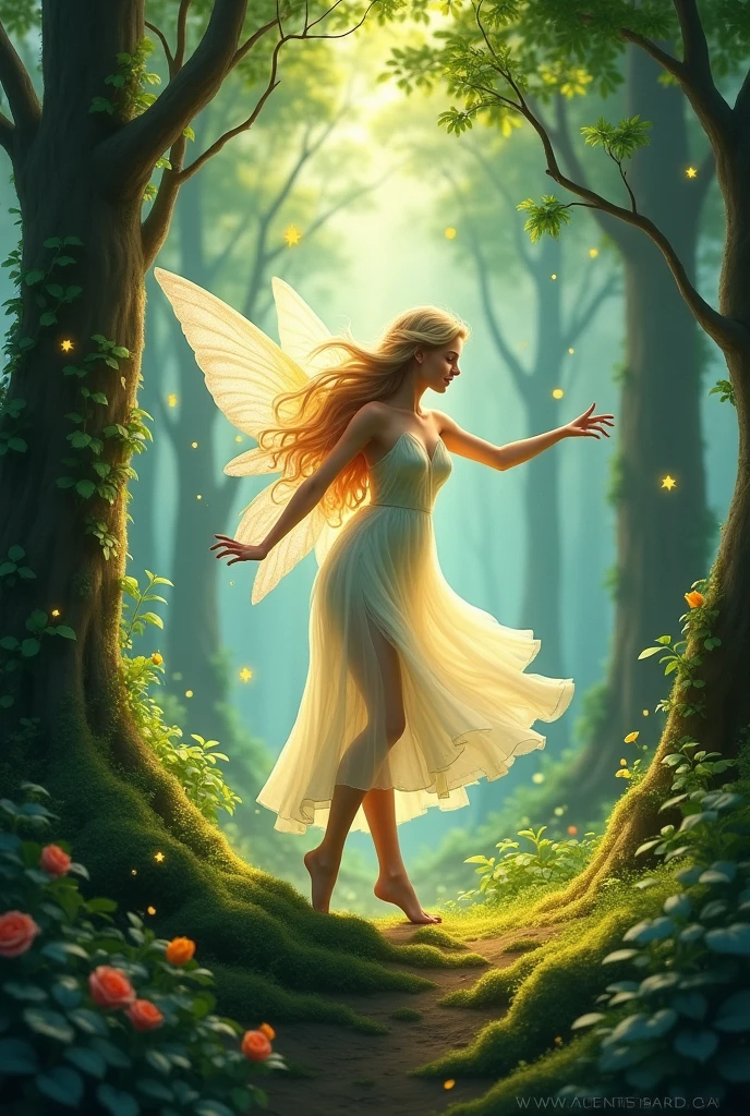 images of a fairy in an enchanted forest




