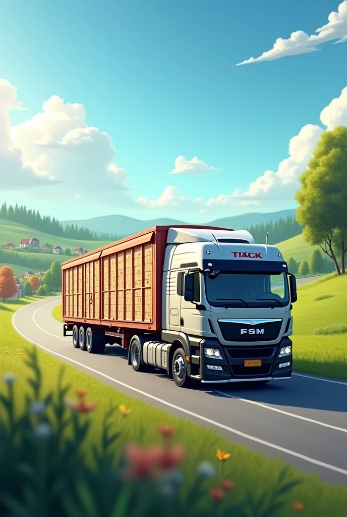 New truck carrying merchandise