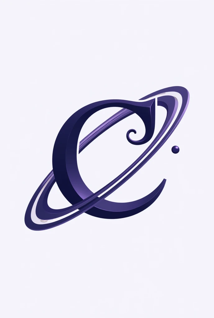 a logo with the letter C in indigo or light purple I want the letter to be stylized I want a ring surrounding the letter as if it were the ring of Saturn