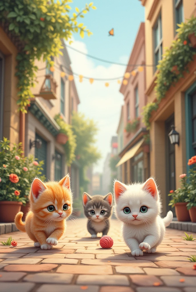 Pretty little kittens on the street 