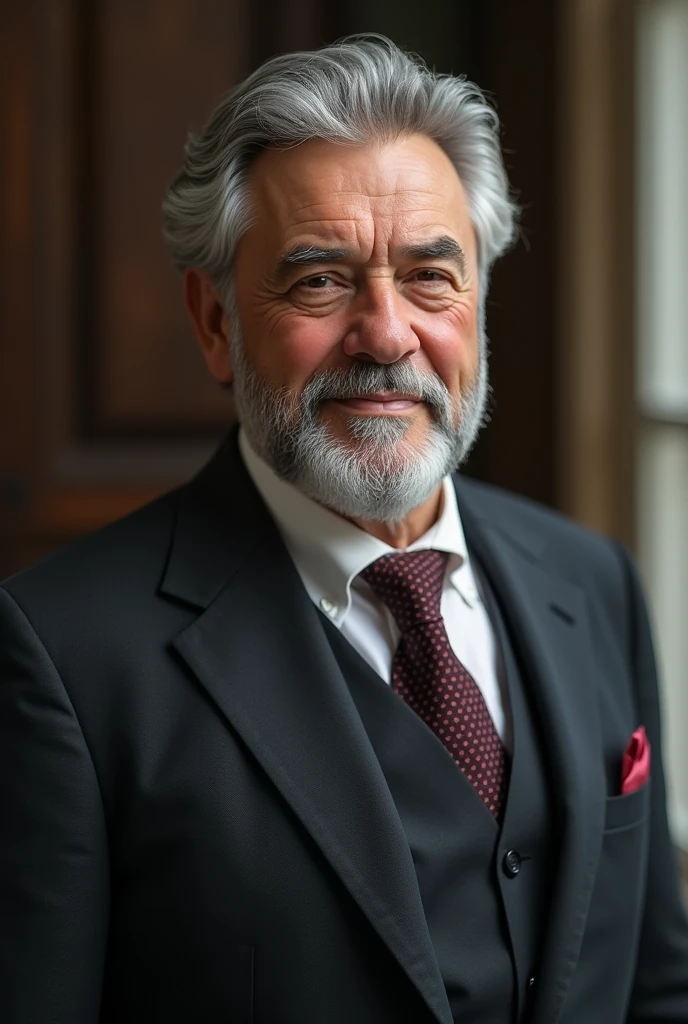 older man, beard made, done hair, SOCIAL CLOTHES, tummy