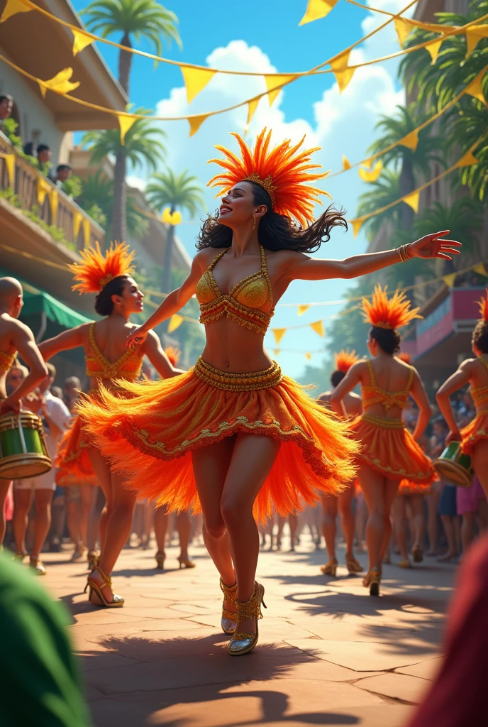 make a scene for a samba performance