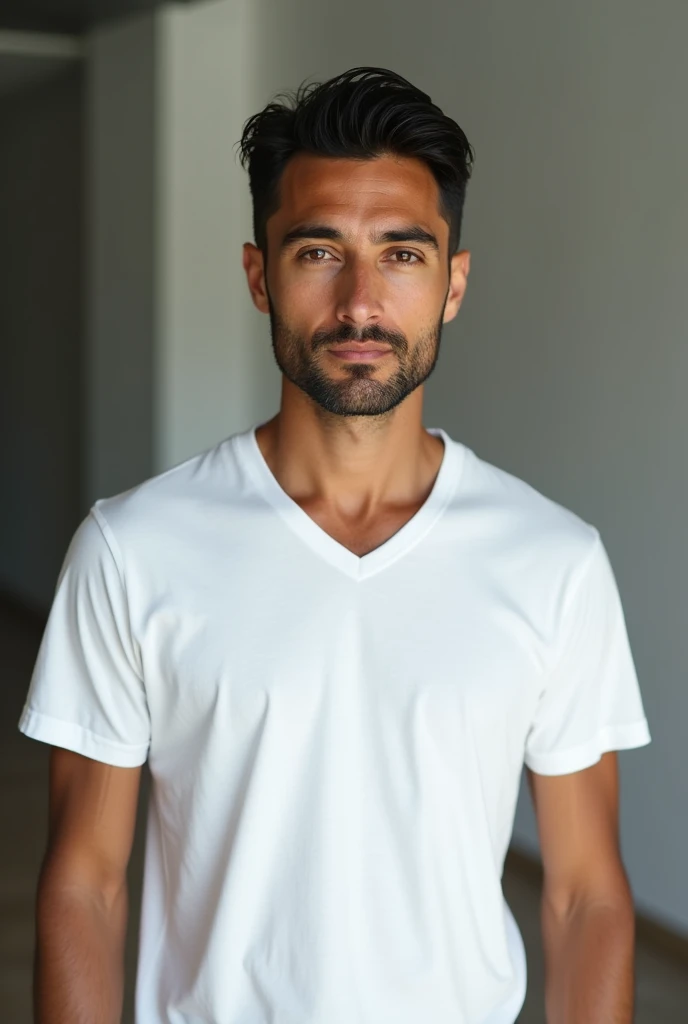 Man in front with white t-shirt   