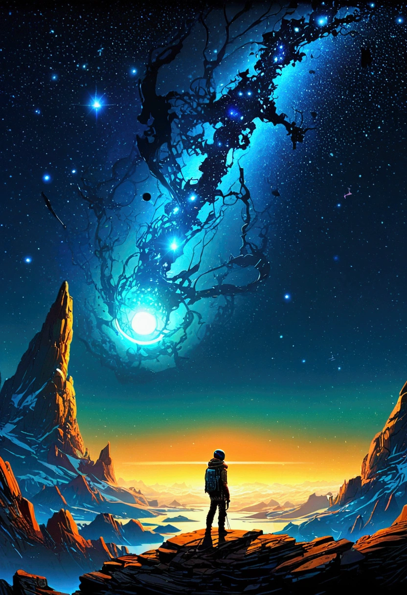 Starry Sky, by pascal blanche, (best quality, masterpiece, photorealistic), very aesthetic, perfect composition, intricate details, ultra-detailed, vivid colors
