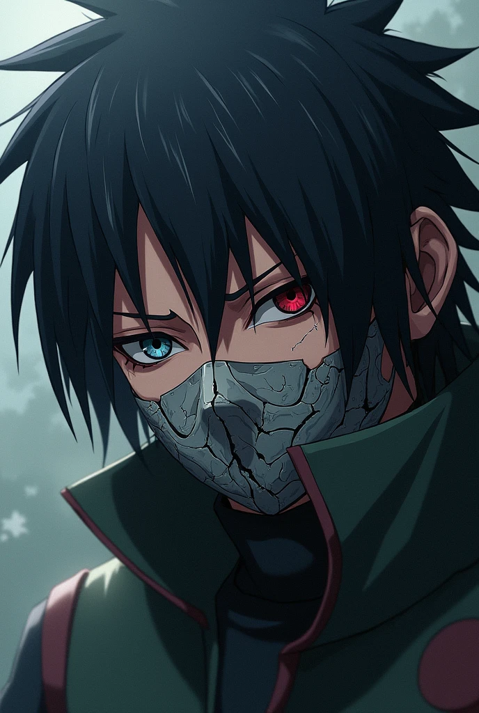 Naruto anime character obito broken mask picture