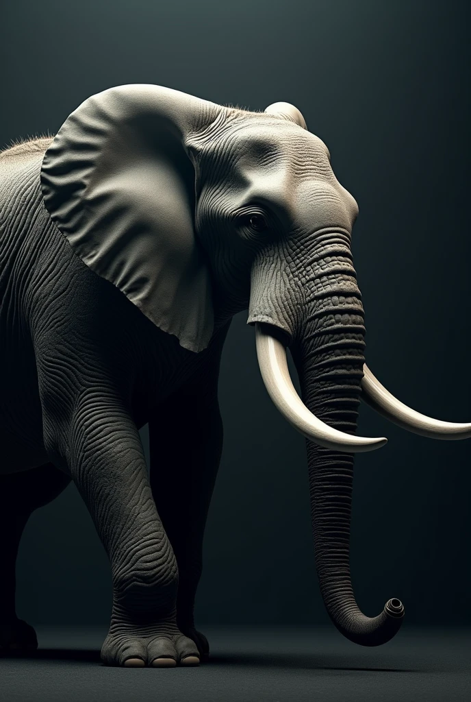 Elephant side face logol 3D with 4K in anger mode k