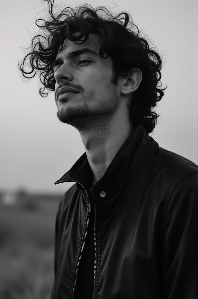 Cover for a YouTube channel with a photo of the singer Gabriel Henrique, with some mad musical elements with a minimalist concept