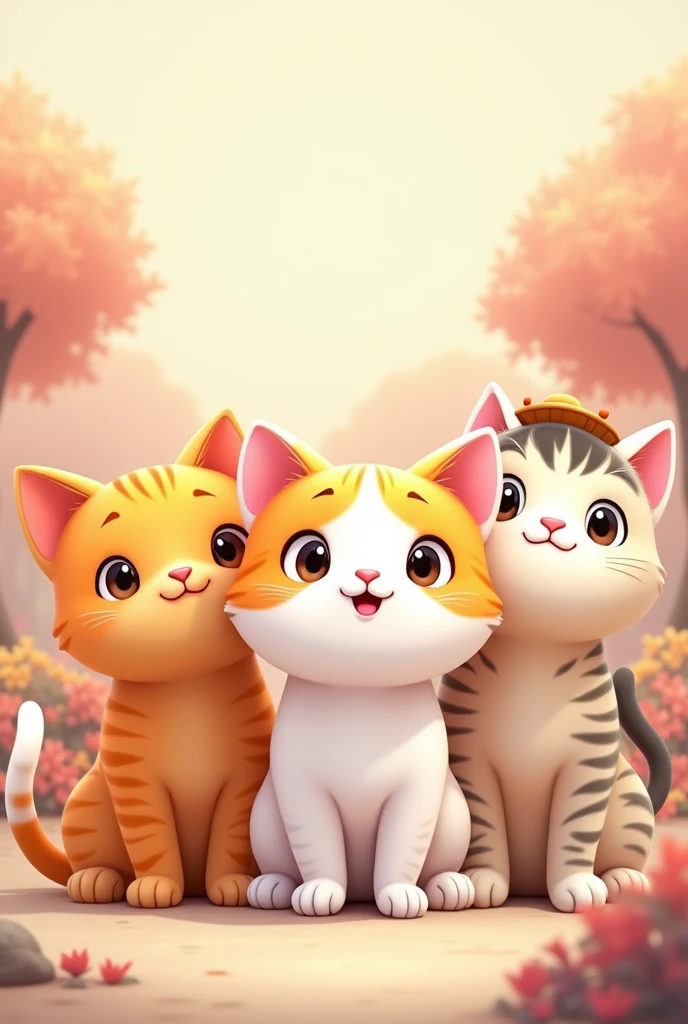 Cute cats looking at camera cartoon little bit more cartoon