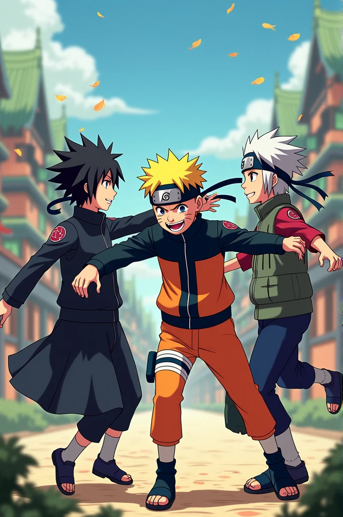 Naruto Sasuke and Kakashi dancing