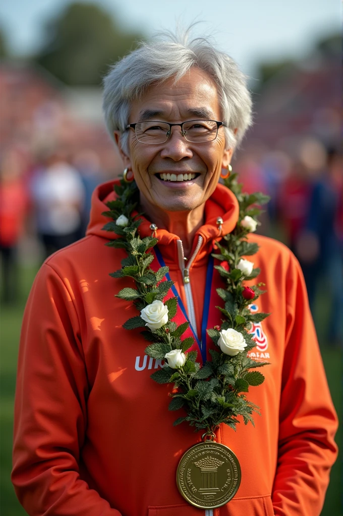An adult person has won a victory garland like this in many people's hearts.