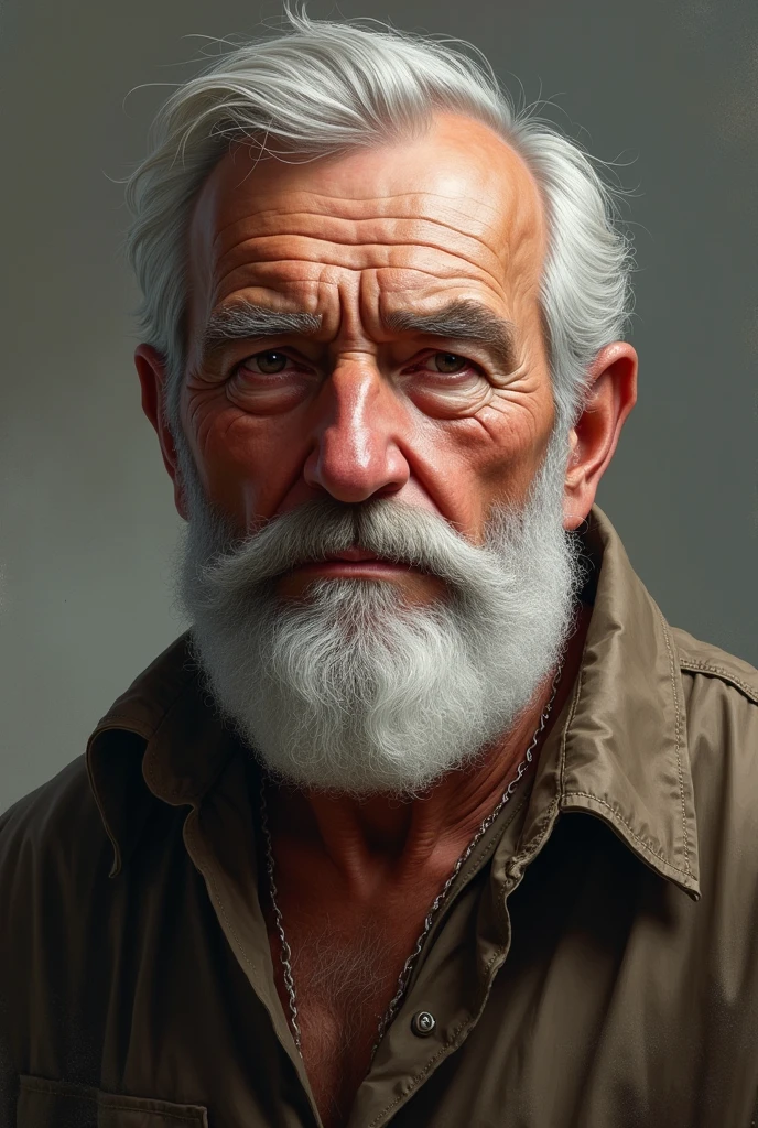 Realistic white man, Older appearance, chest hair