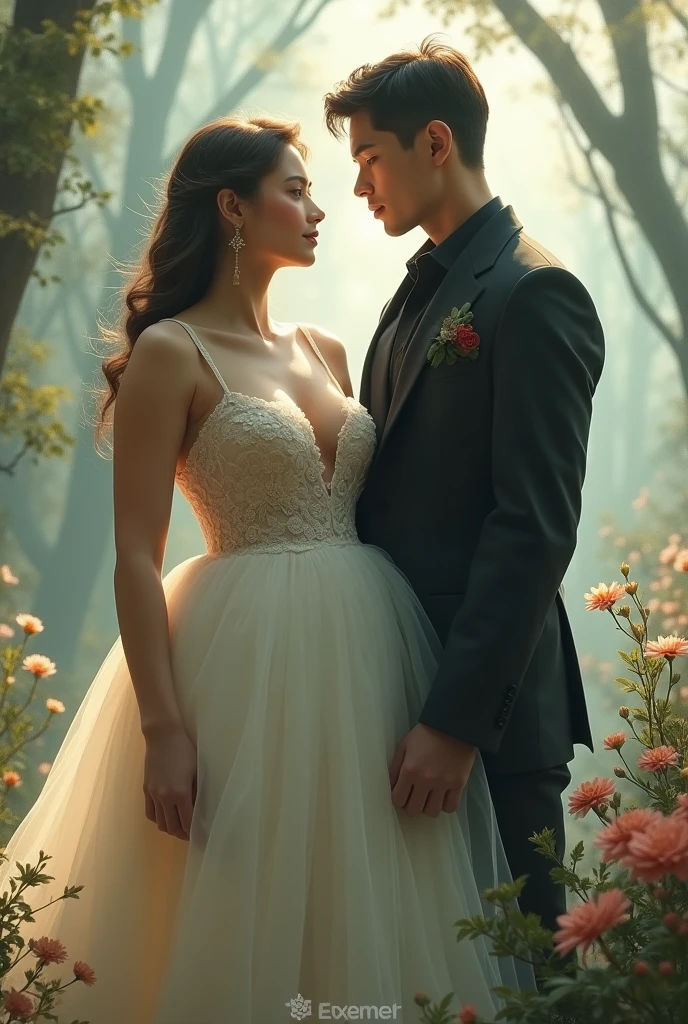 Need a Couple picture, girls height 5ft, girl is fat, she wear white dress. Girls face is round remind she is fat. Boy's height 5.6 ft, boy with black dress,
please measure height perfectly.