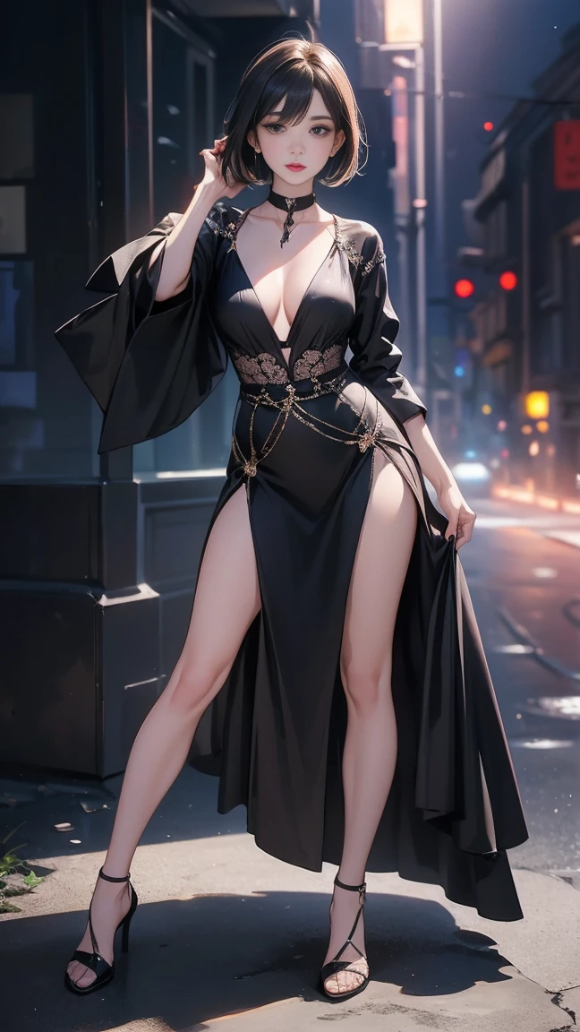 (Center of chest, Tomboy,)),, (Perfect body ), Illustration of a girl with black bob hair,Summer Fashion、A woman is posing for a photo, Full body cute young woman, Slim photos, Narrow waist, , with a Narrow waist,, Narrow waistと太いヒップ、 )((Very detailed CG 8k 壁紙), (Very delicate and beautiful), (masterpiece), (Highest quality:1.0), (ultra High resolution:1.0), Beautiful lighting ,Perfect Lightning, Realistic Shadows, [High resolution], Detailed skin, Very detailed (((colorful))),High Reality, ,

