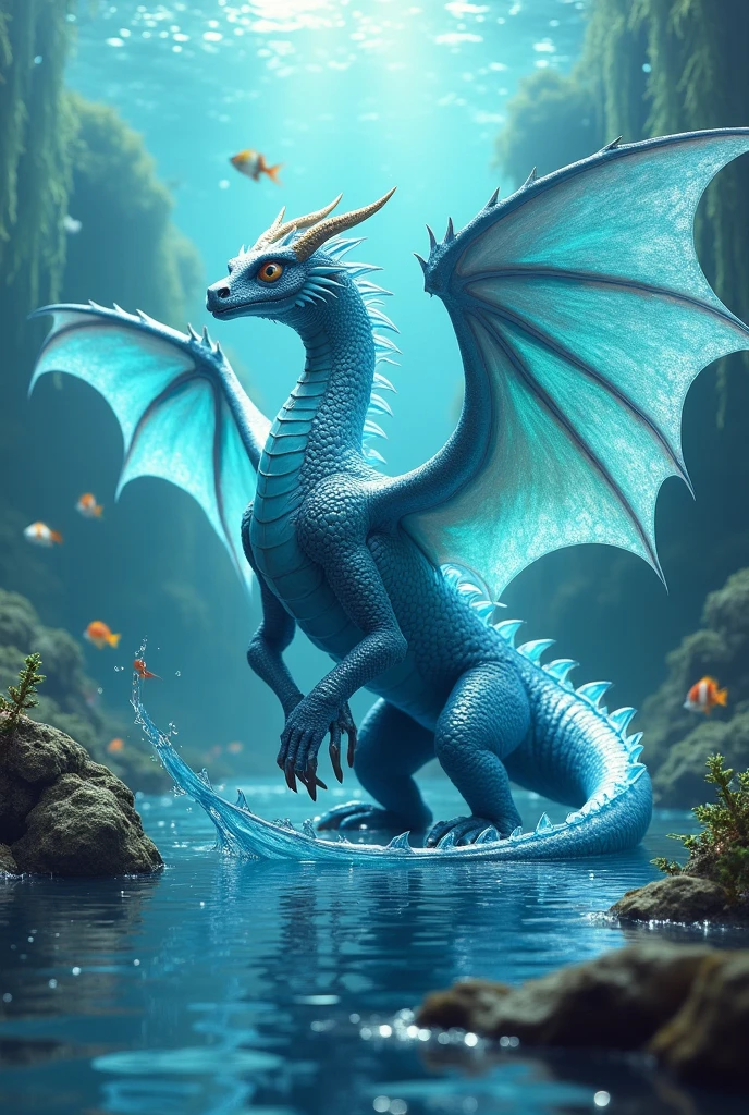A dragon indicates water element with wings 
