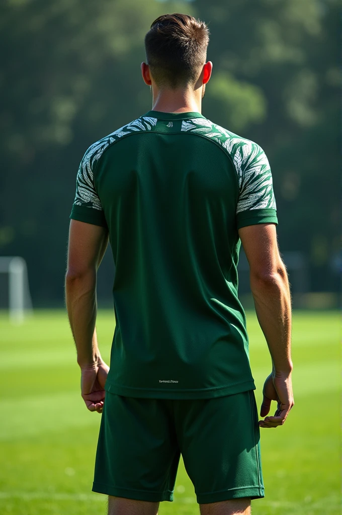 Dark green football shirt design sublimated with white 