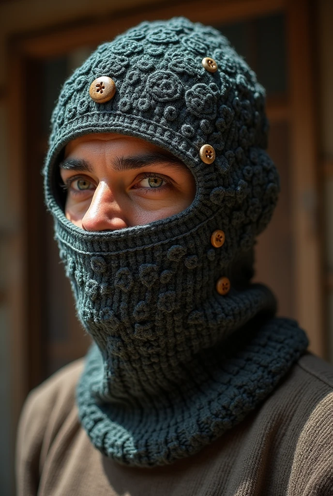 balaclava sewing fuxico buttons