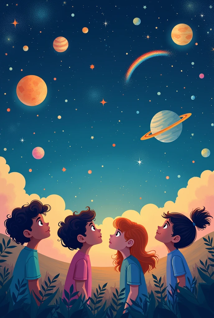 Create a very easy coloring drawing for kids about cosmological philosophy