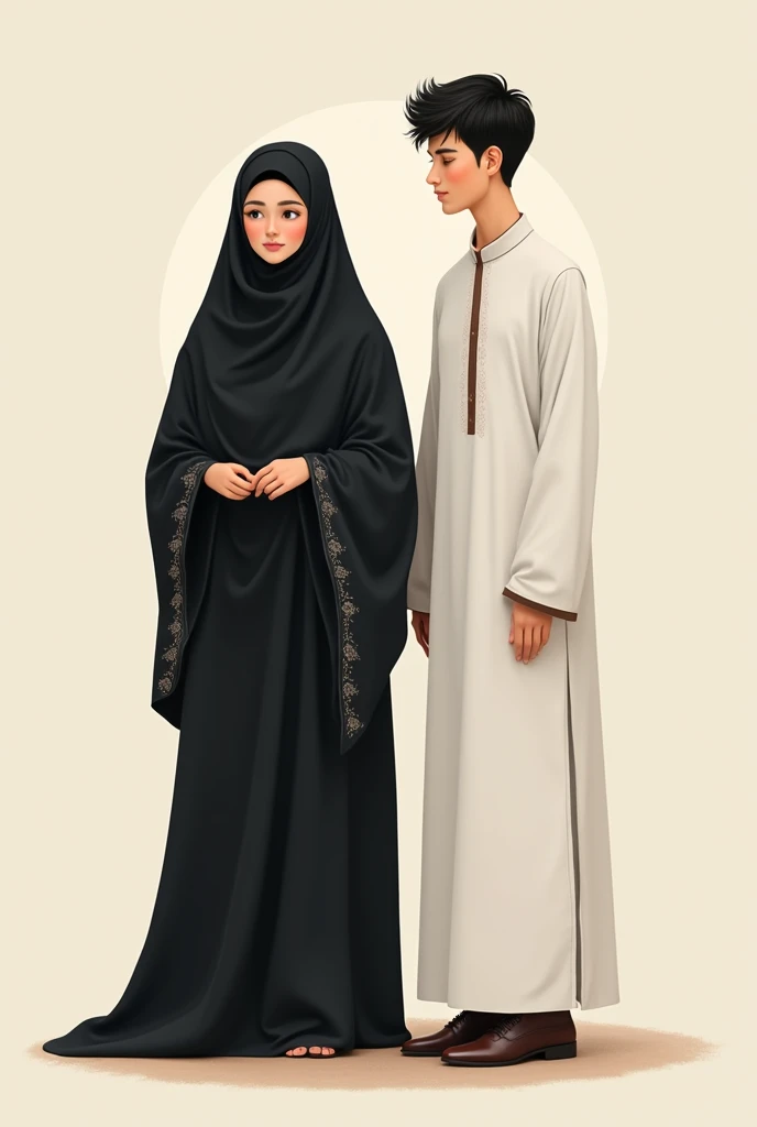 Need a Couple picture, girls height 5ft, girl is little bit fat, she wear black burkh. Girls face is round remind she is fat. Boy's height 5.6 ft, boy with white dress,
please measure height perfectly.