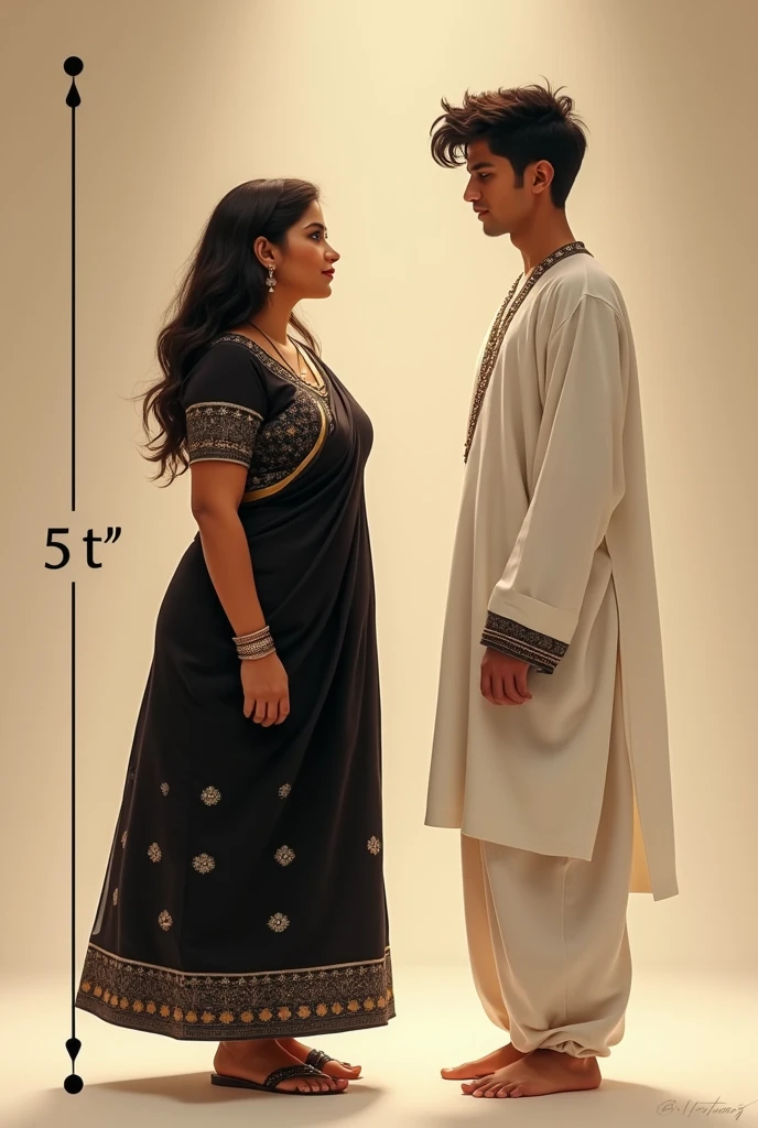 Need a Couple picture, girls height 5ft, girl is little bit fat, she wear indian black dress . Girls face is round remind she is fat. Boy's height 5.6 ft,  boy with white dress,  

 please measure height perfectly.