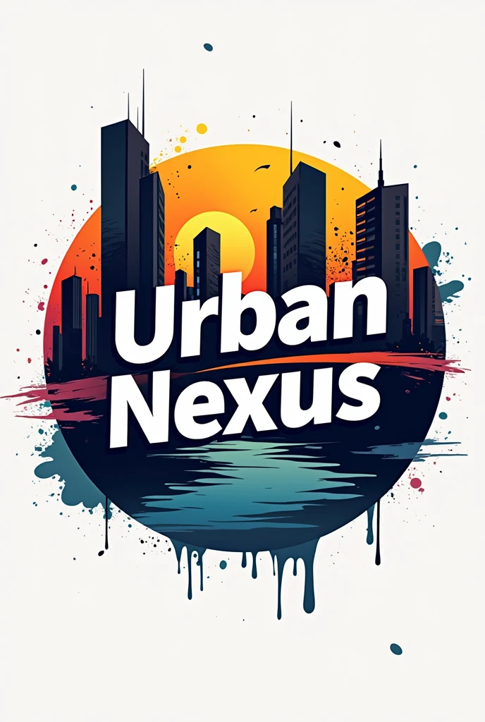 Necesito un logo para una tienda de ropa, se llama Urban Nexus, que tenga colores faciles de recordar, que sea redondo, estilo urbano y aparezca el nombre de la tienda 